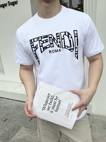 Fendi patch letter embroidered short-sleeved T-shirt