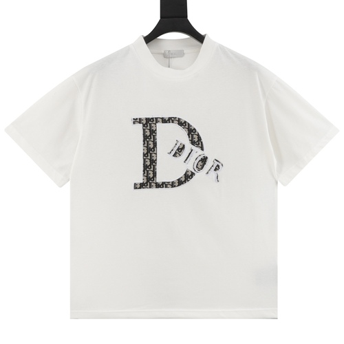 Dior yarn-dyed 3D embossed short sleeves