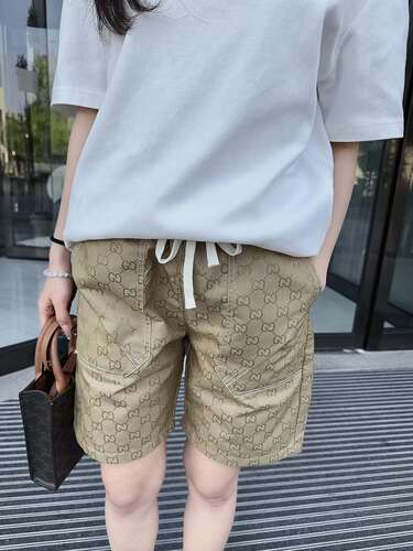 Gucci monogram embroidered shorts