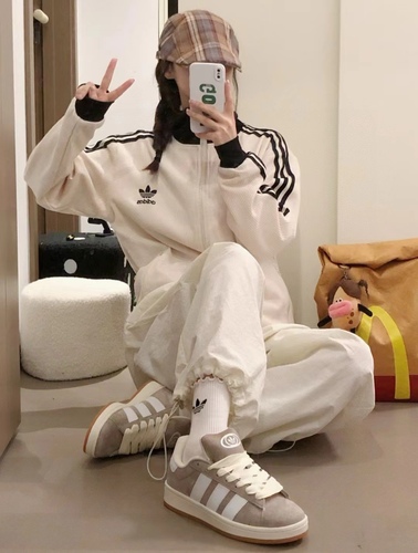 Adidas originals Trefoil Logo embroidered side stripes retro sports stand collar jacket